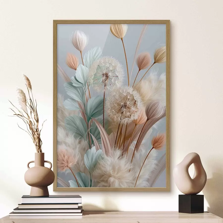 Fotobehang Fijne paardenbloemen en wilde bloemen f51182