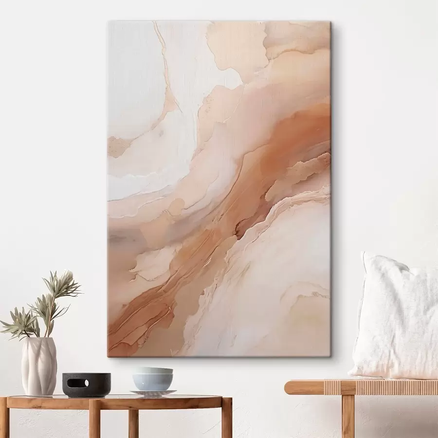  Schilderijen Beige parelmoerlagen met een fijne structuur s51084