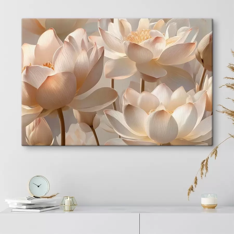  Schilderijen Verfijnde waterlelies en lotusbloemen s51092