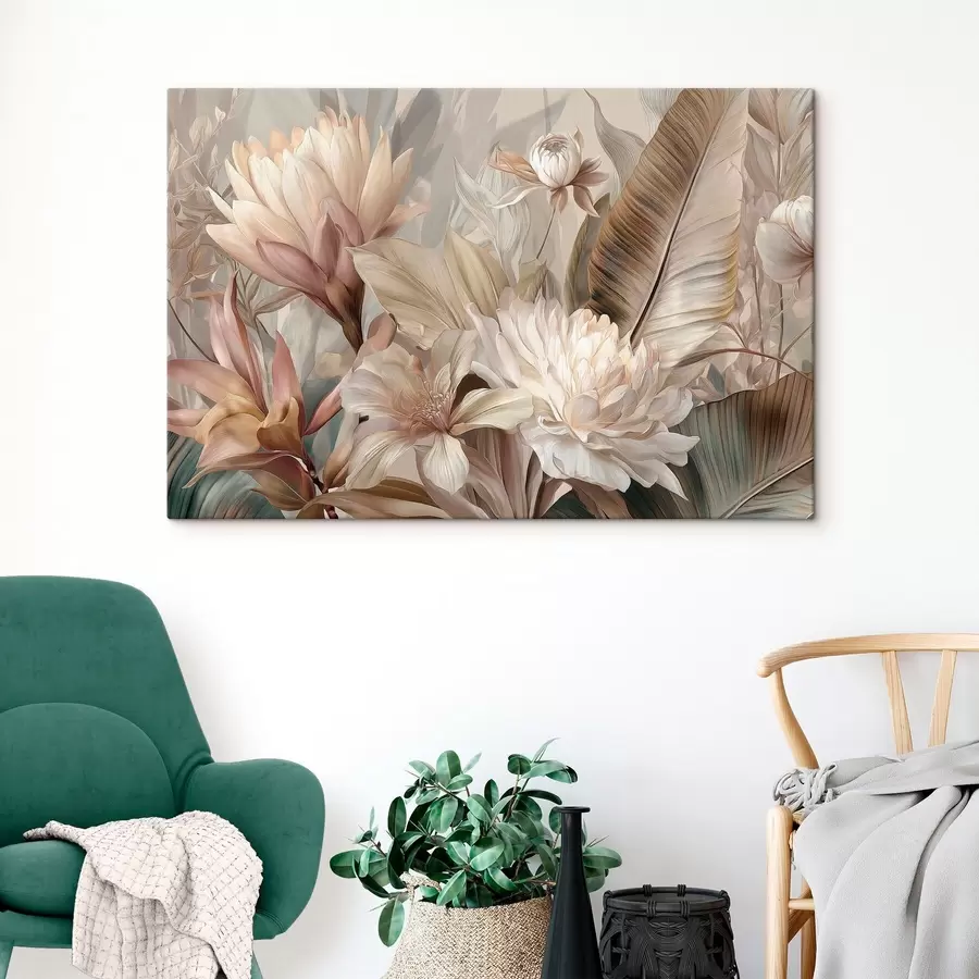  Schilderijen Exotisch boeket in pasteltinten s51095