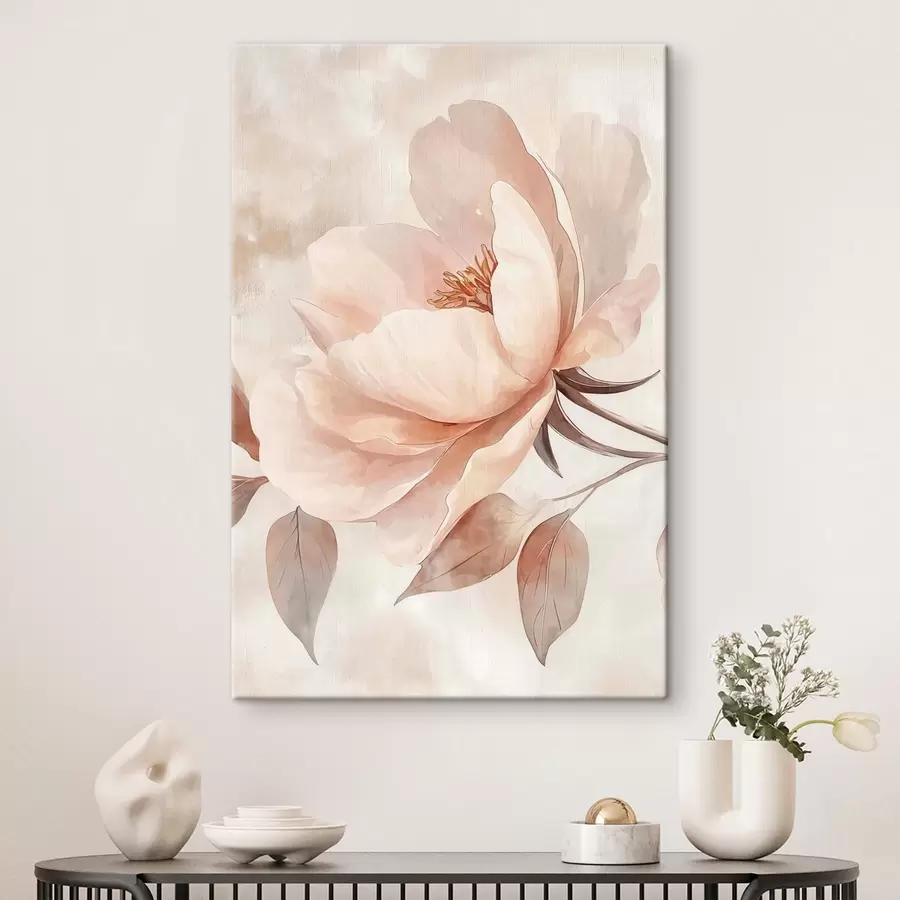  Schilderijen Roze-beige bloem in aquarelstijl s51098
