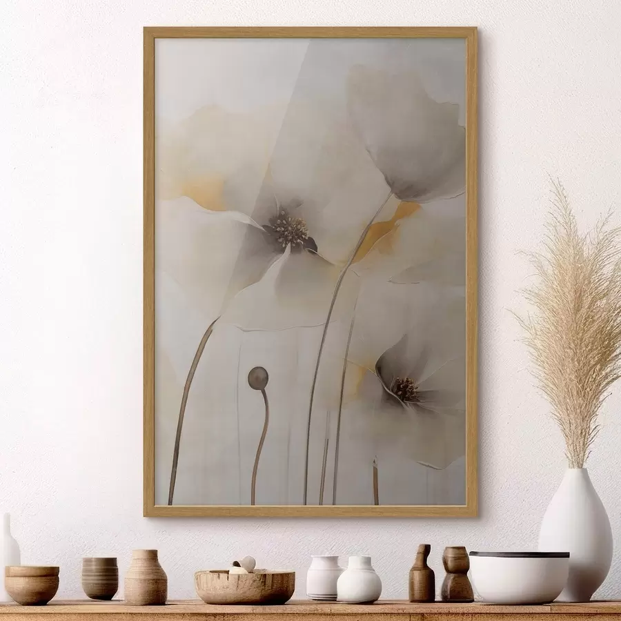 Fotobehang Fijne klaprozen op slanke stengels f51089