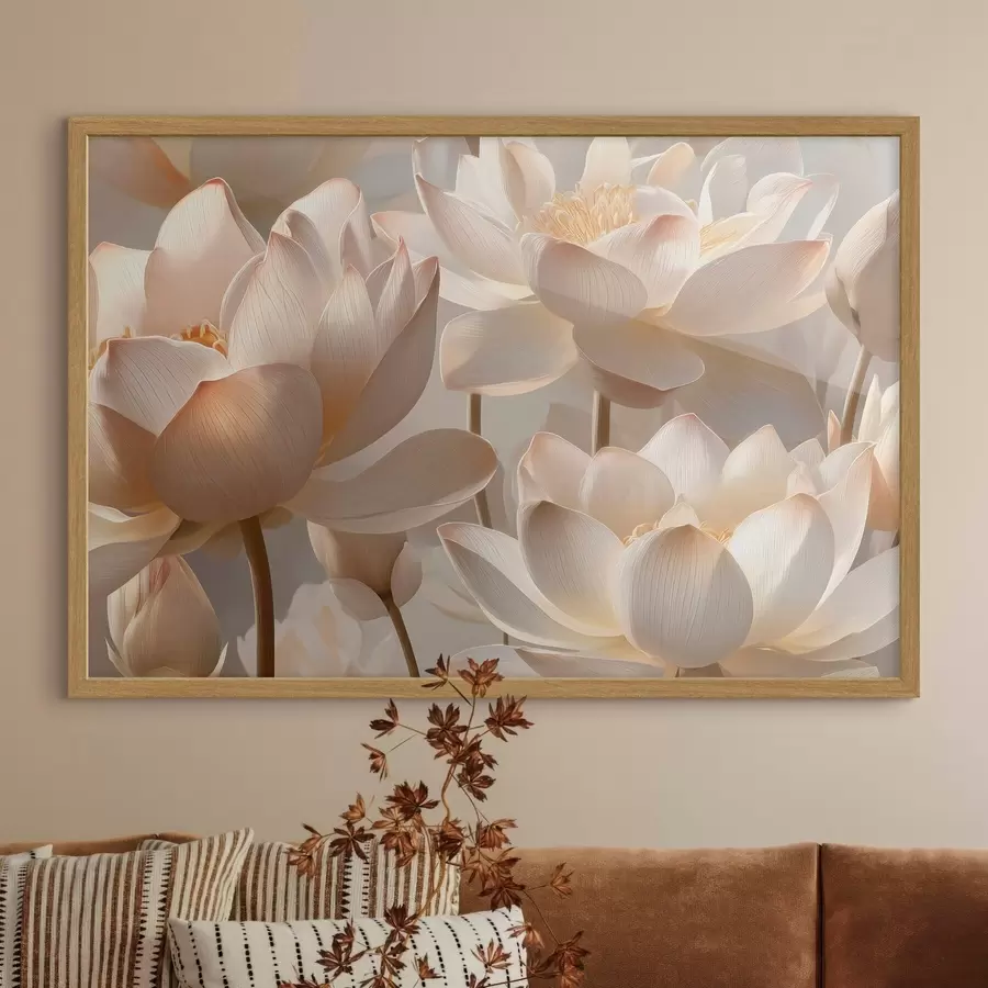Fotobehang Verfijnde waterlelies en lotusbloemen f51092