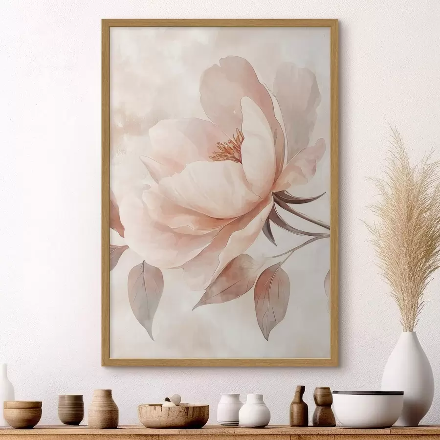 Fotobehang Roze-beige bloem in aquarelstijl f51098