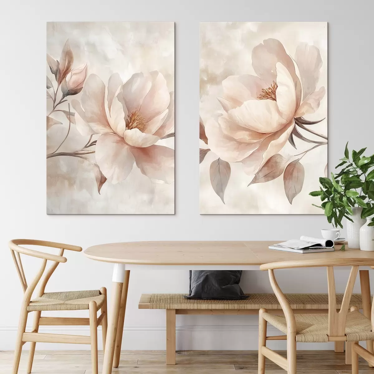  Schilderijen Pioenrozen in poeder- en aquarelverf m31091