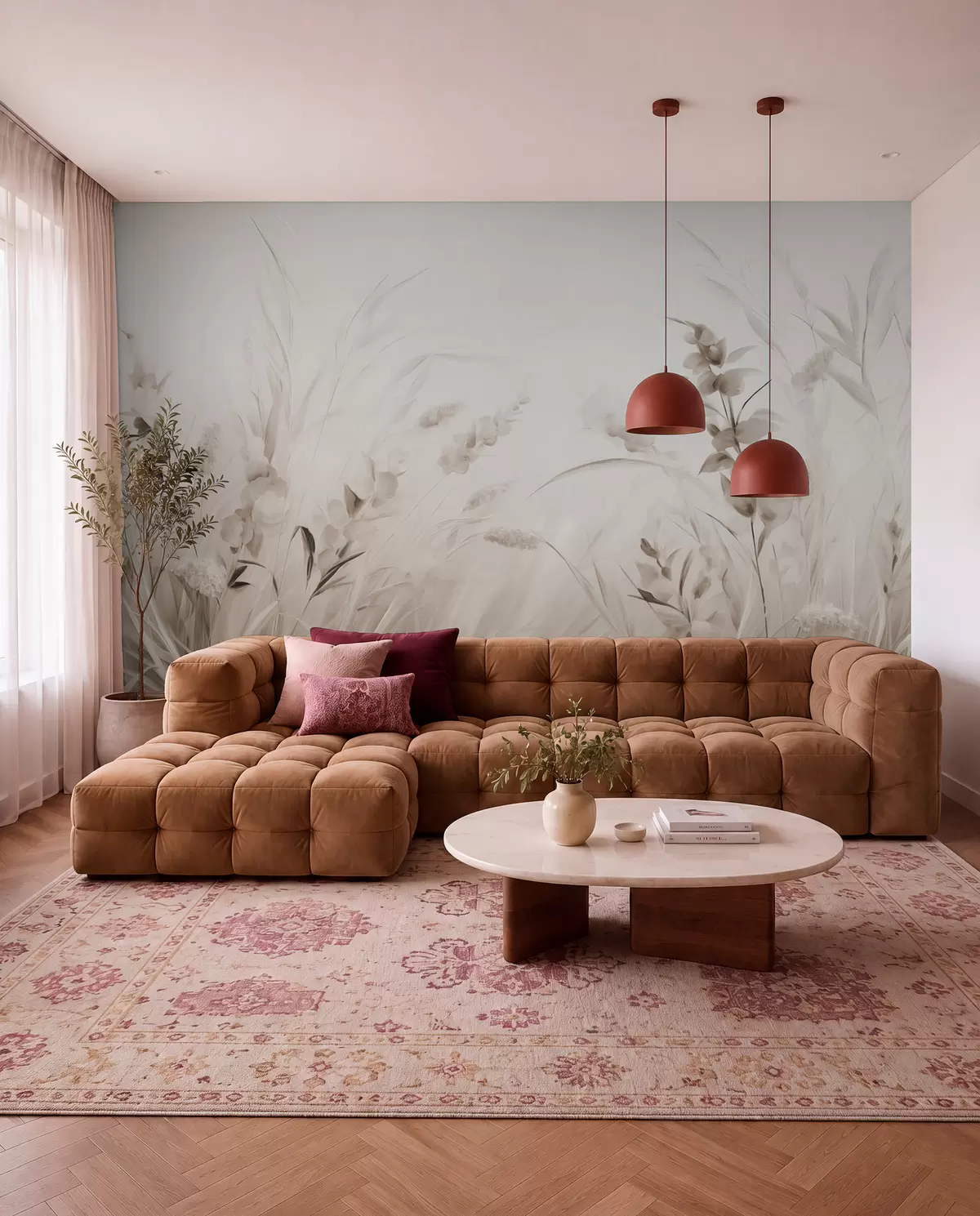 Fotobehang Bloemenveld w05913