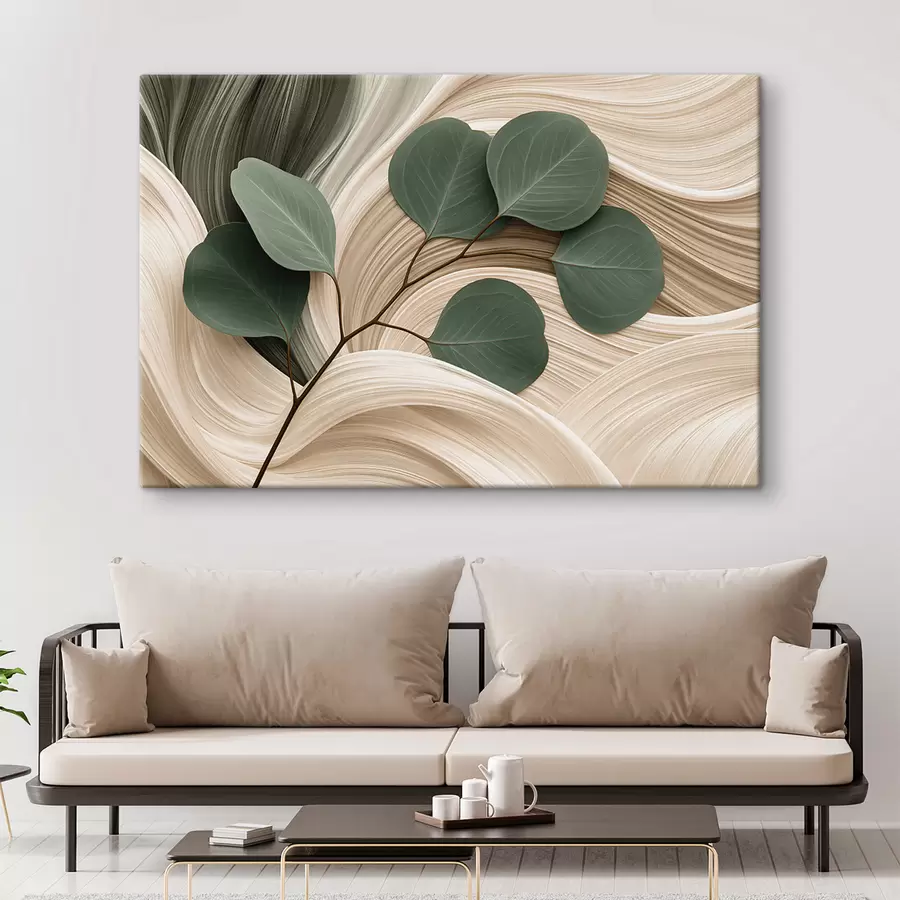  Schilderijen Abstracte bladeren en golvende lijnen s51283