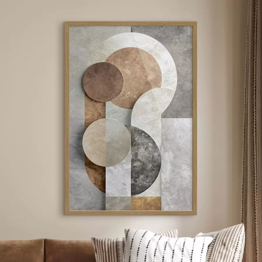 Fotobehang Geometrische abstractie met cirkels f51185