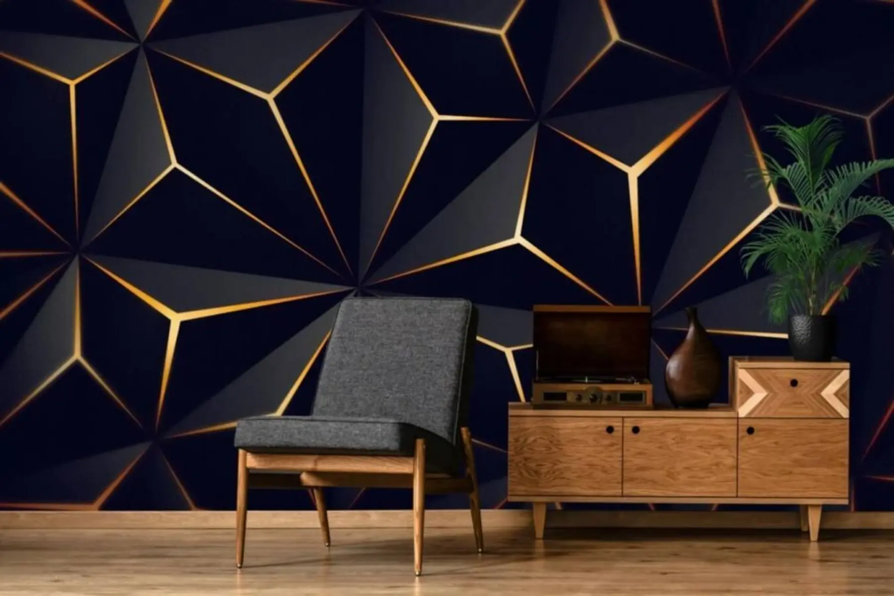 Fotobehang Zwarte driehoek u72104