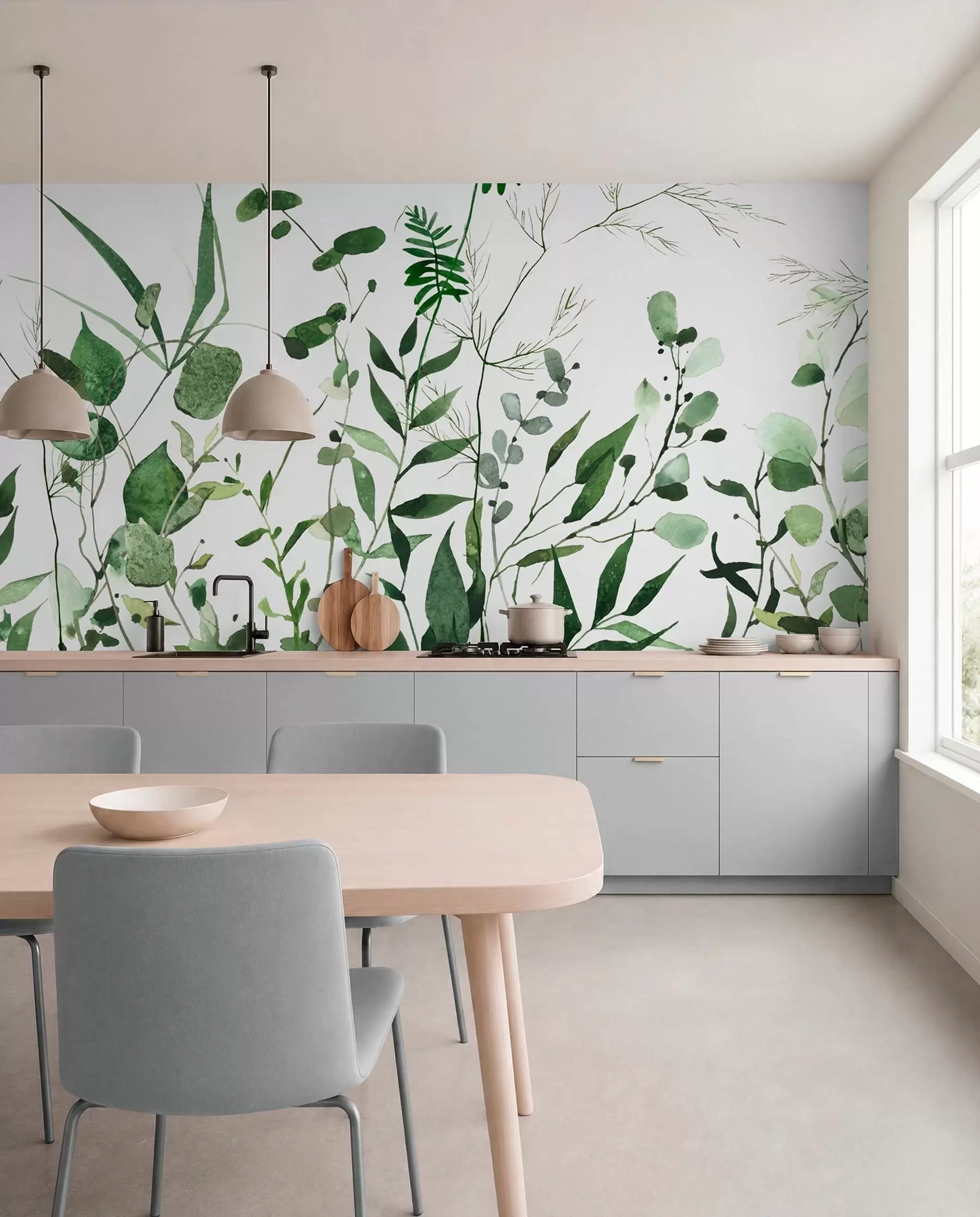 Fotobehang Groene wilde takken u72395