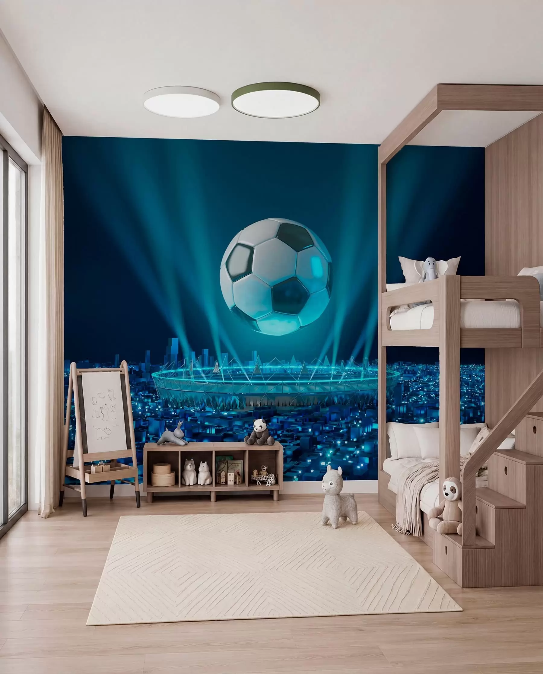 Fotobehang Stadion in blauw licht u72793