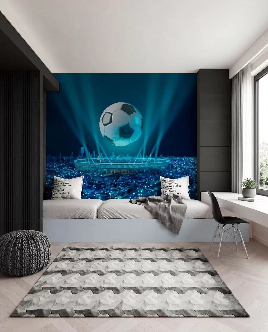 Fotobehang Stadion in blauw licht u72793