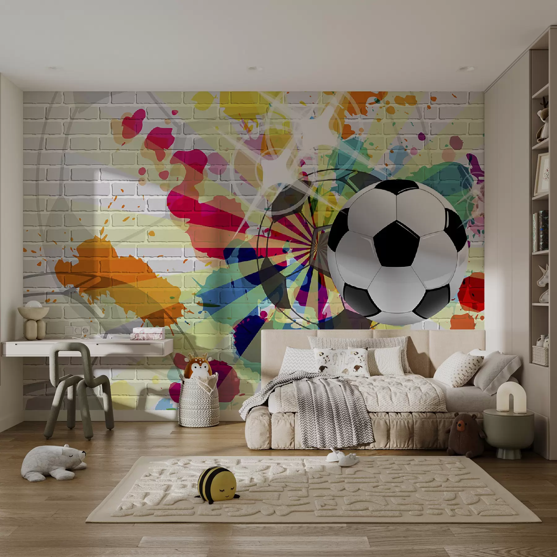 Fotobehang Voetbal is een kleurrijke sport u72798