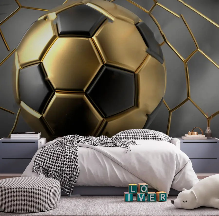 Fotobehang Een voetbal in het doel u73011