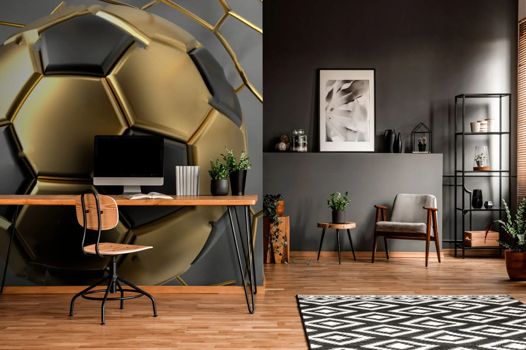 Fotobehang Een voetbal in het doel u73011 kopen - Uwalls.nl Fotobehang Een voetbal in het doel u73011