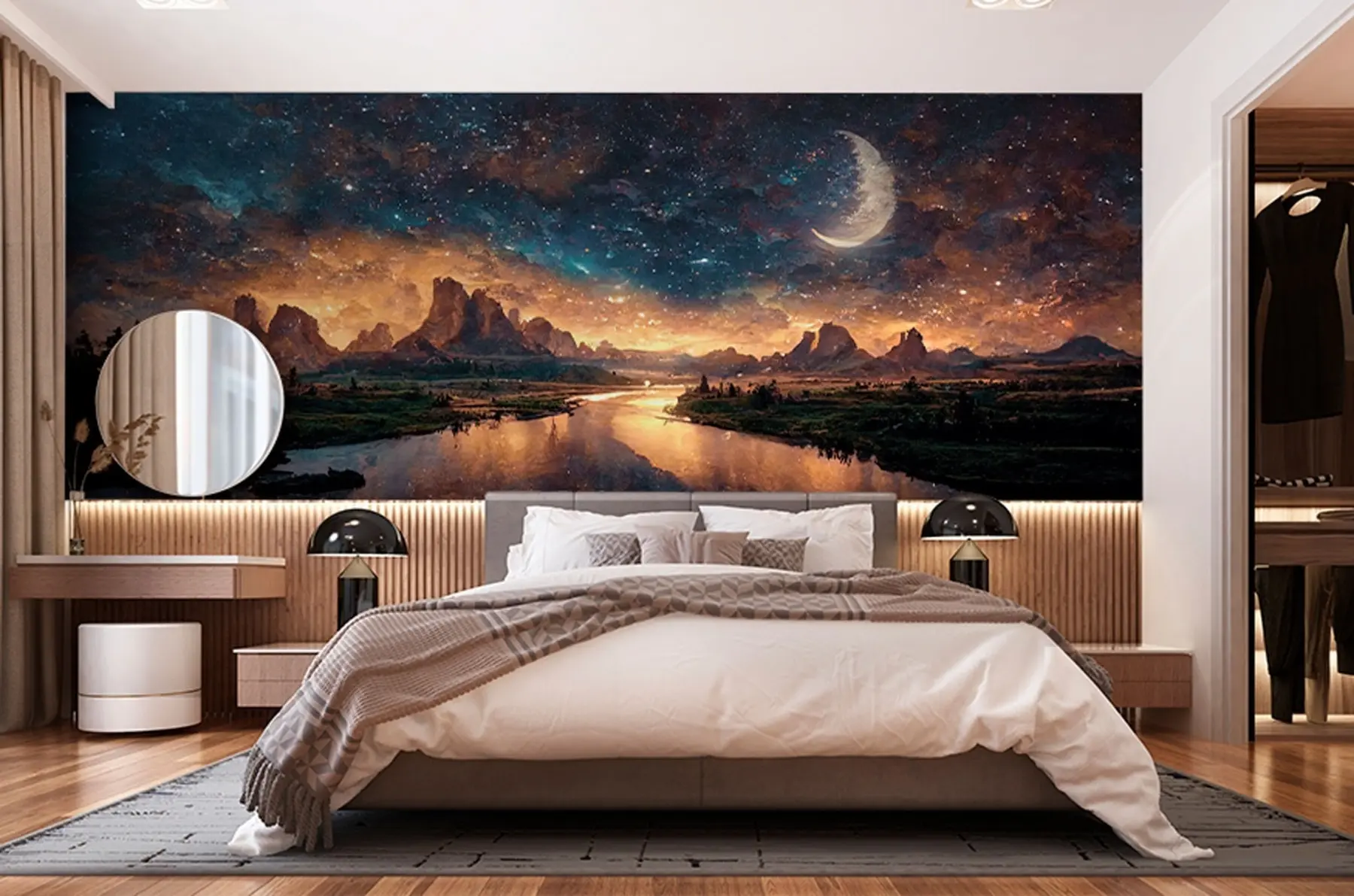 Fotobehang Magische nacht in een andere wereld u79812