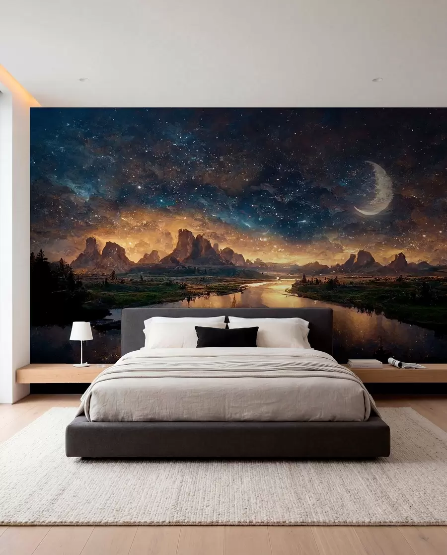 Fotobehang Magische nacht in een andere wereld u79812