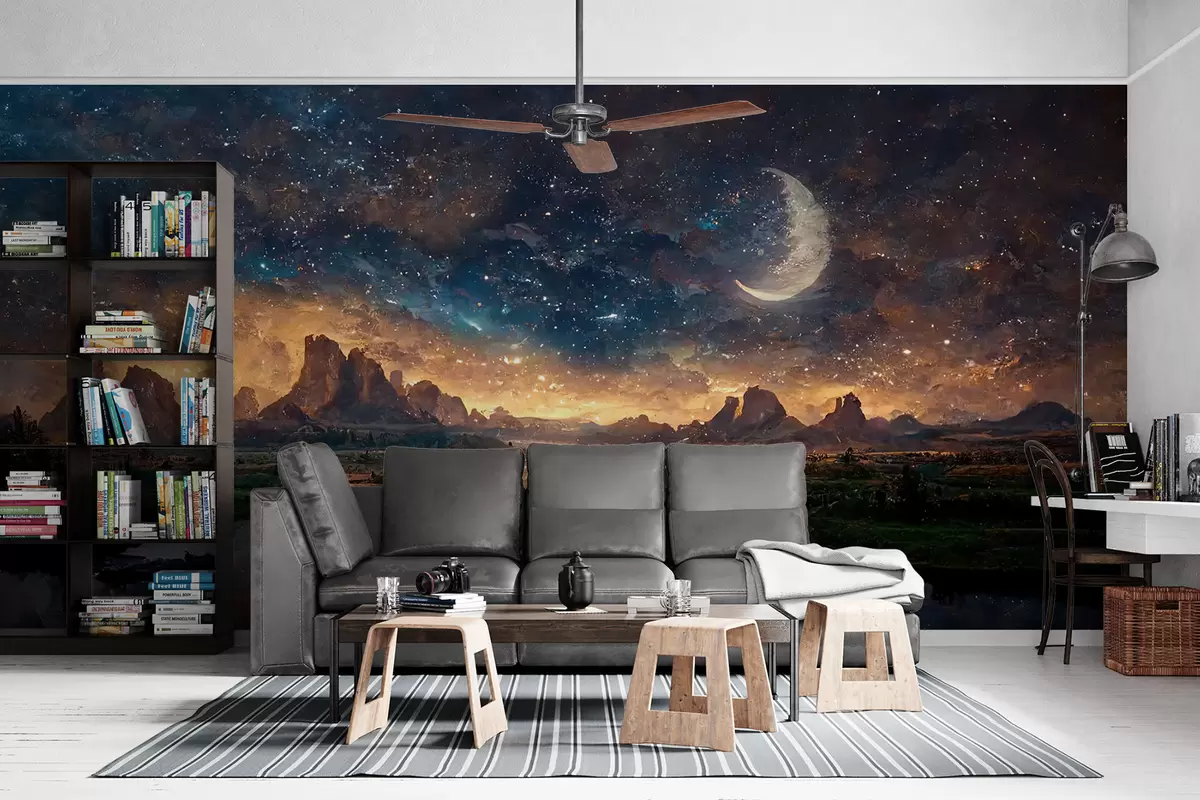 Fotobehang Magische nacht in een andere wereld u79812