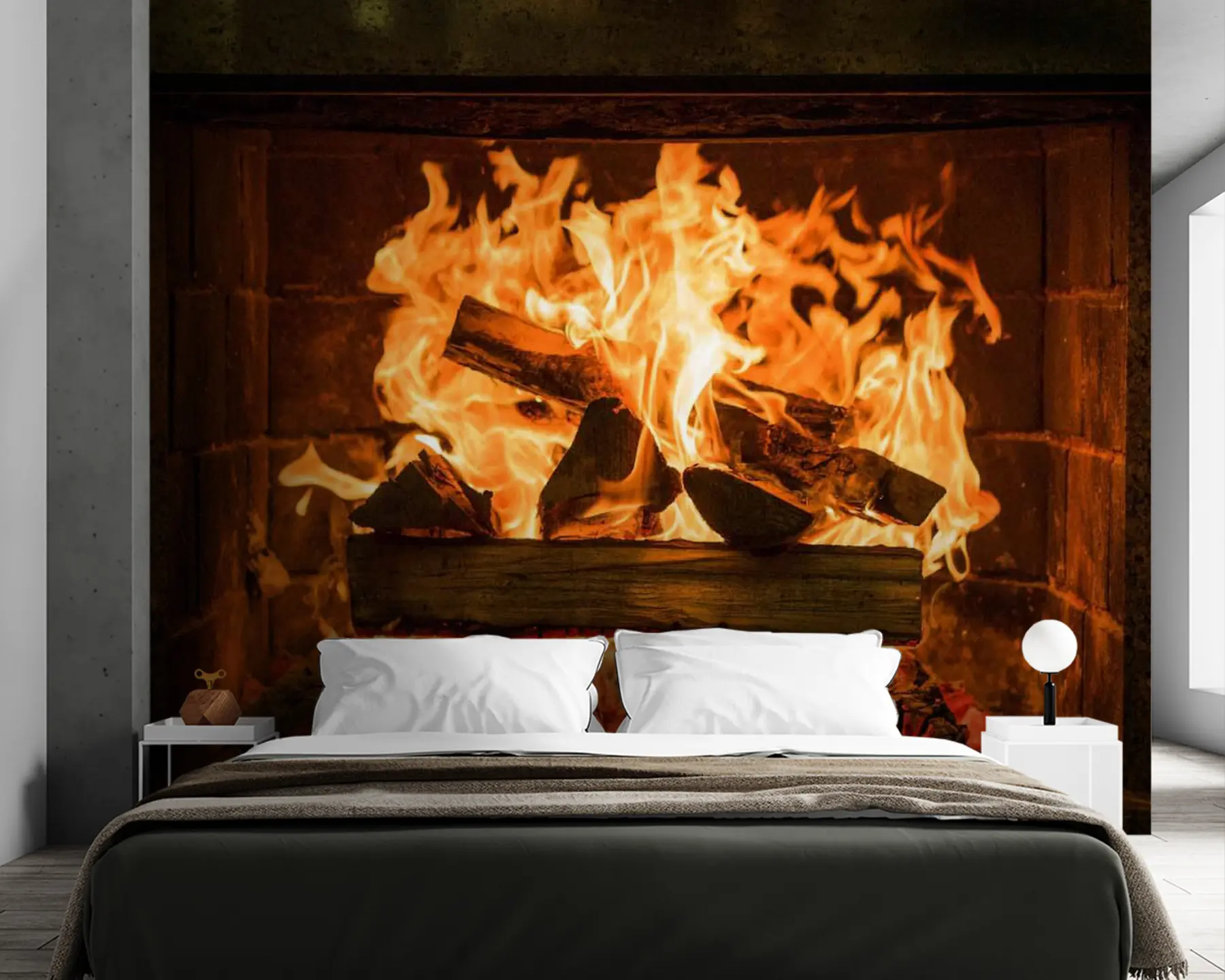 Fotobehang Granieten open haard u56175