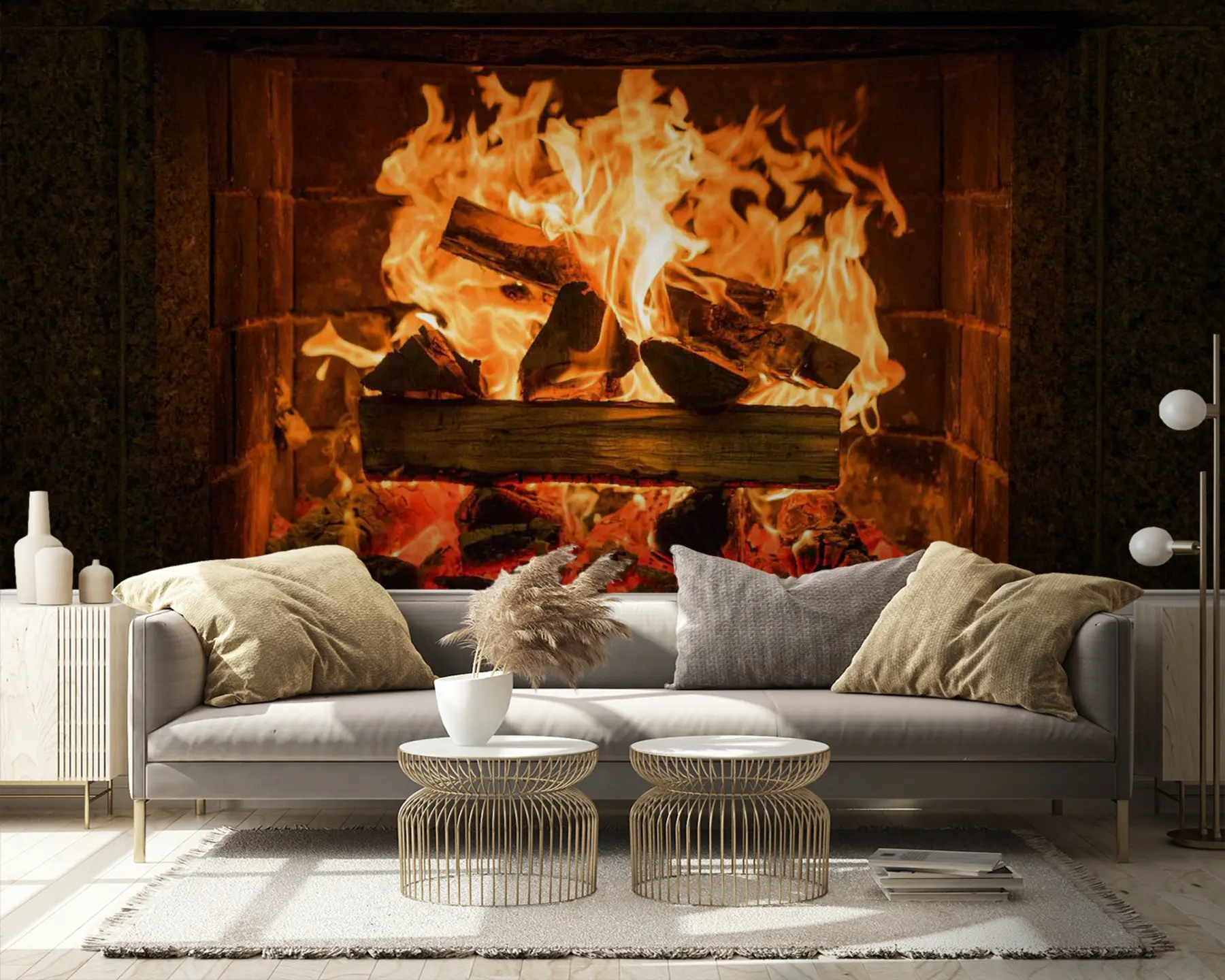 Fotobehang Granieten open haard u56175