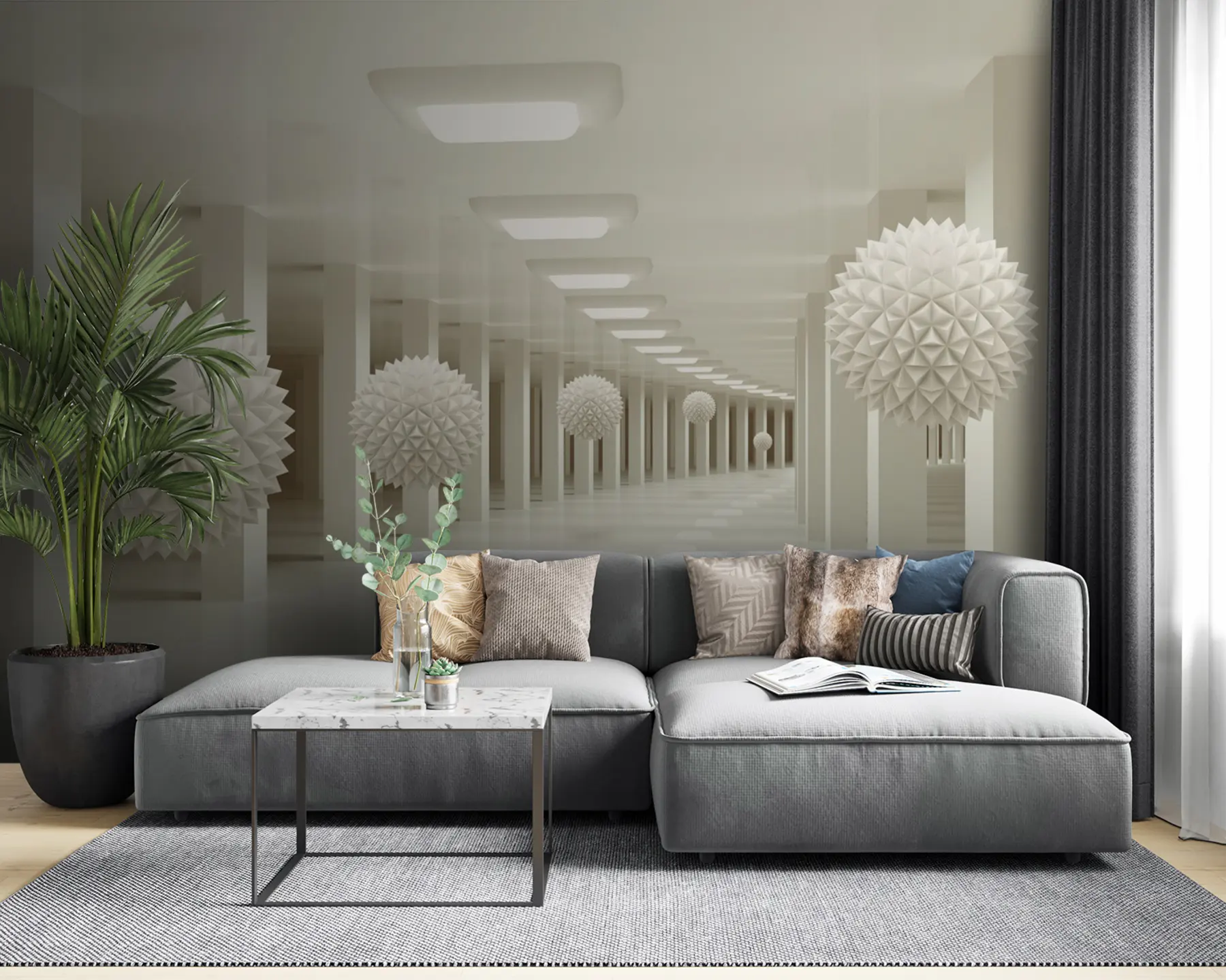 Fotobehang Gebouw, verlichting en hout u24296