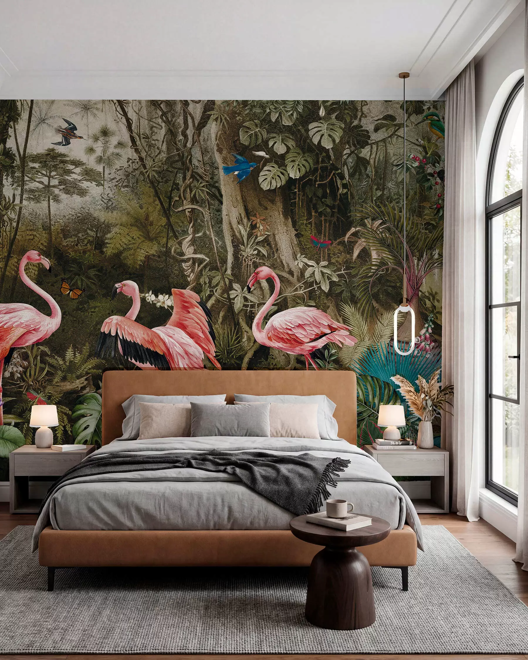 Fotobehang Tropische vogels en flamingo's in de jungle u73568