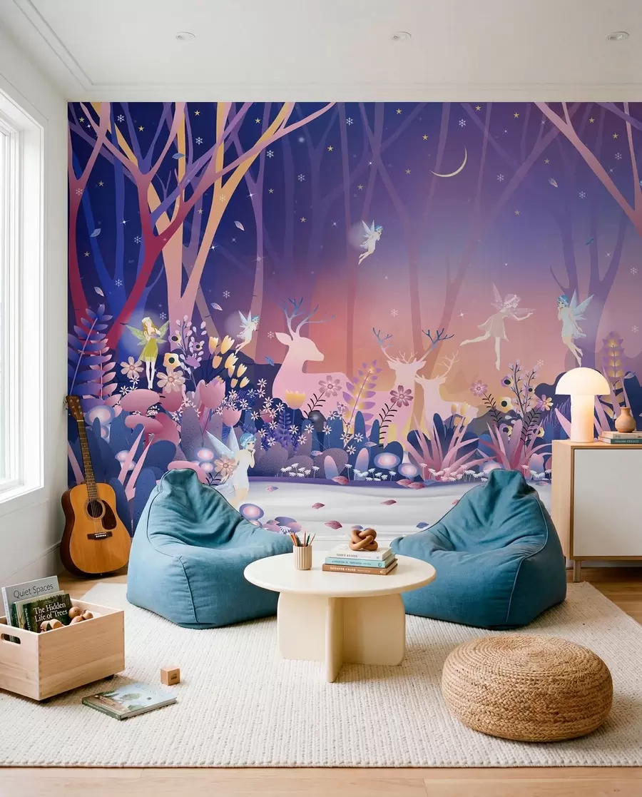 Fotobehang Nachtdansen in het sprookjesbos u73899