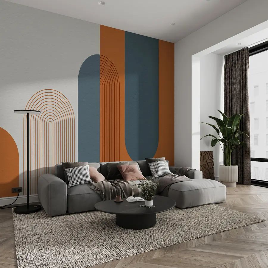 Fotobehang Retro bogen - patroon u93598