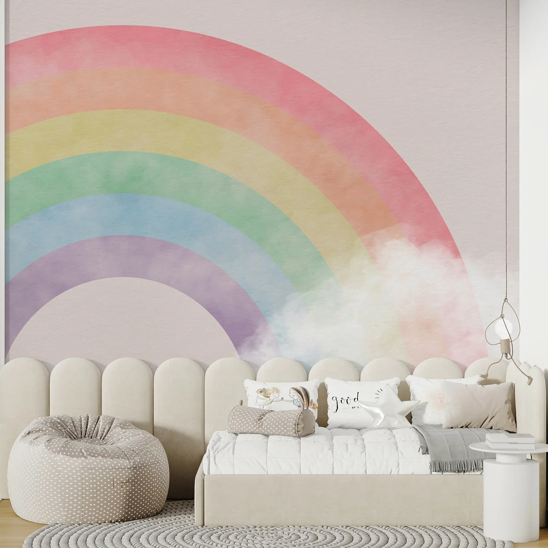 Fotobehang Wolk en regenboog op de achtergrond u93619