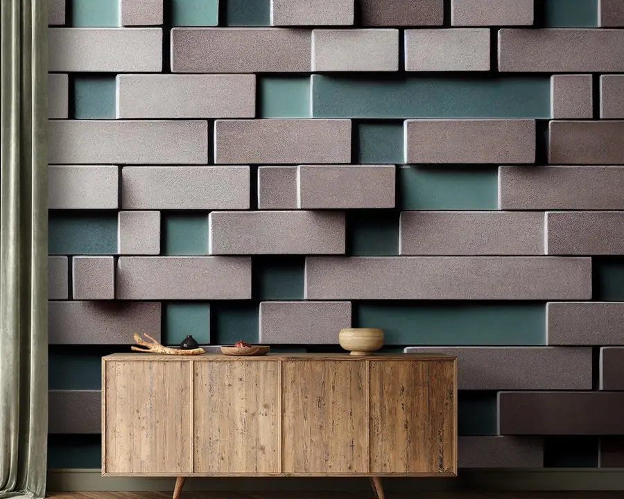 Fotobehang Eigendom, rechthoek en azuurblauw u93411