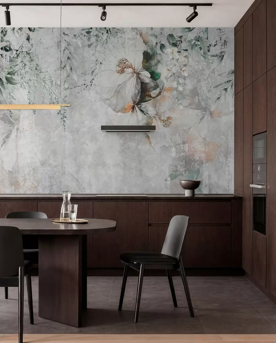 Fotobehang Bloem op concrete grungeachtergrond u73969