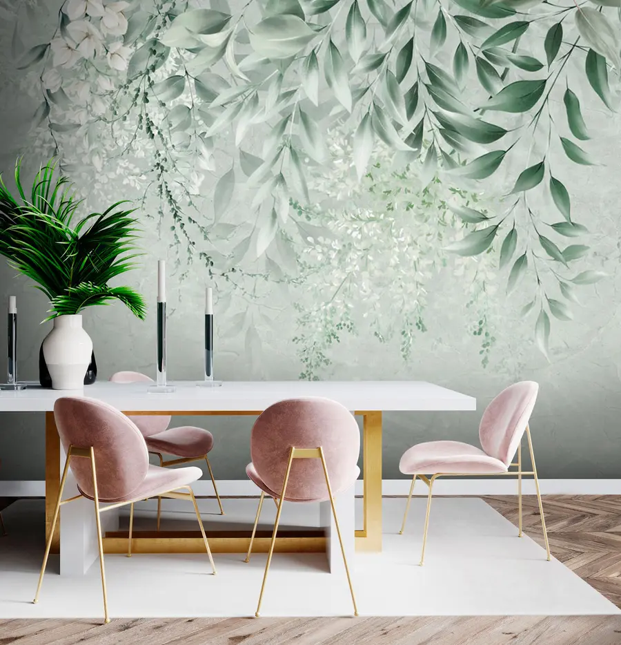 Fotobehang Botanische bloemen op marmer u73982