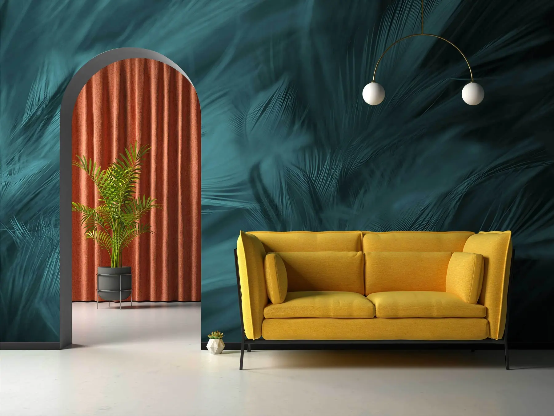 Fotobehang Veren Smaragd u73700