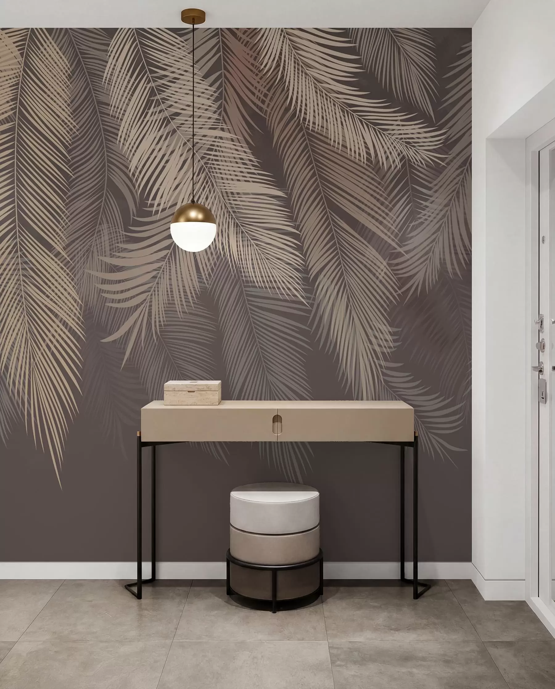 Fotobehang Bronzen palmgordijn u48556v1