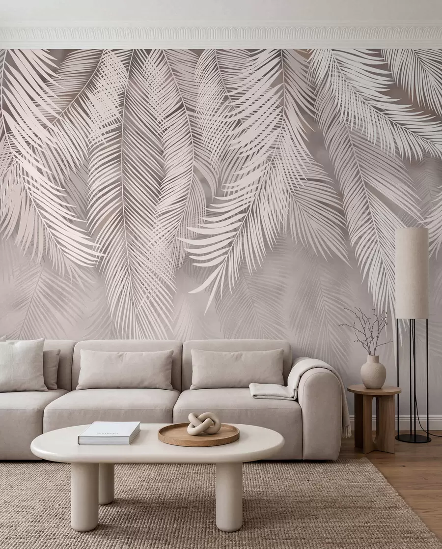 Fotobehang Roze palmgordijn u48556v5