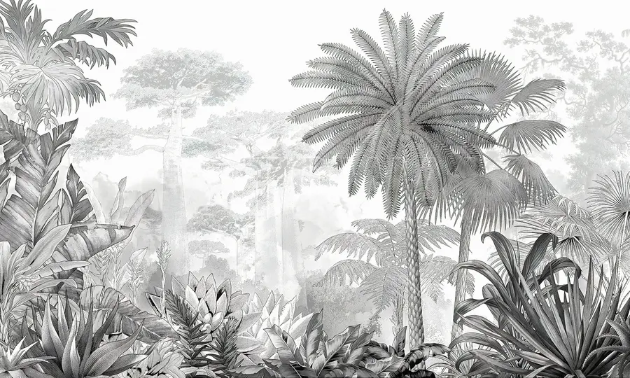 Fotobehang Tropen. Inkt tekening u59041