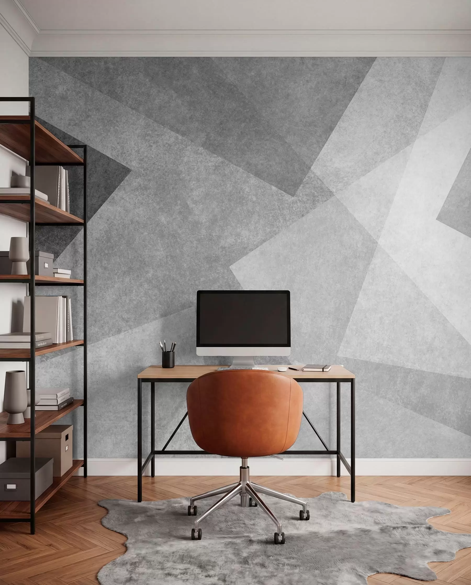 Fotobehang Geometrische abstractie van grijs u74057