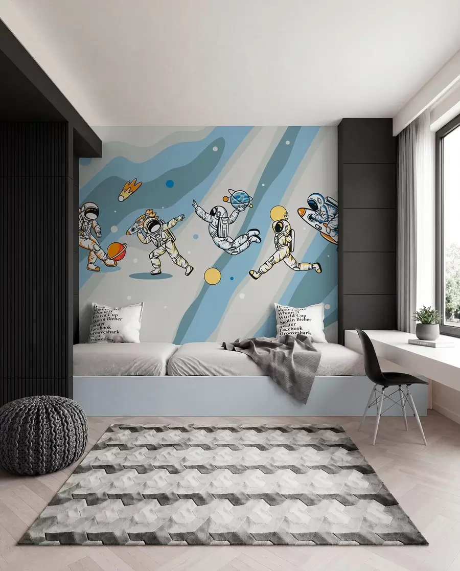 Fotobehang Sportlessen met astronauten u93828