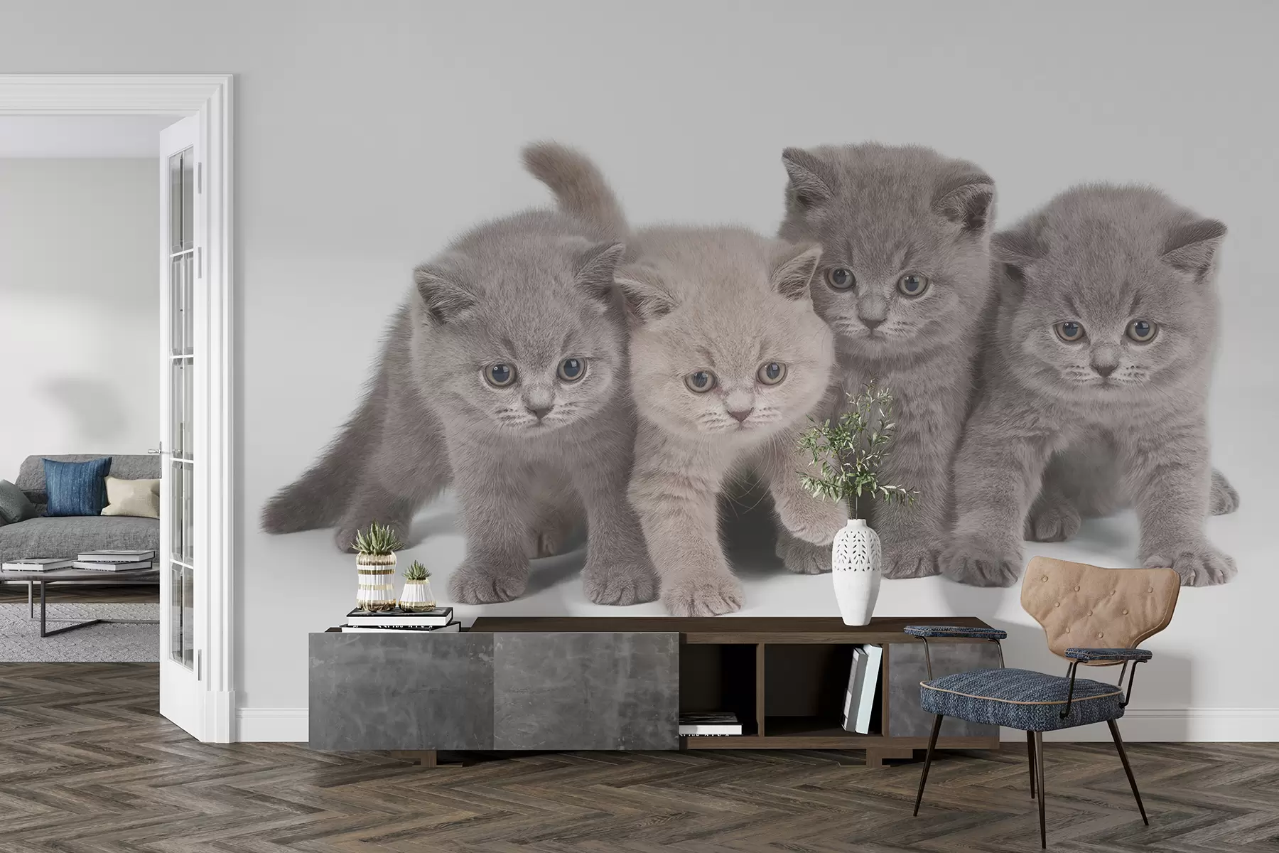 Fotobehang Oog, kat en carnivoor u55076