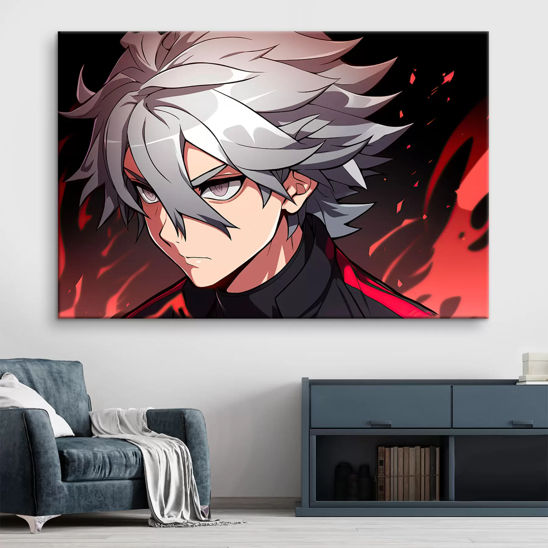 Fotobehang Anime man in lampen s31159