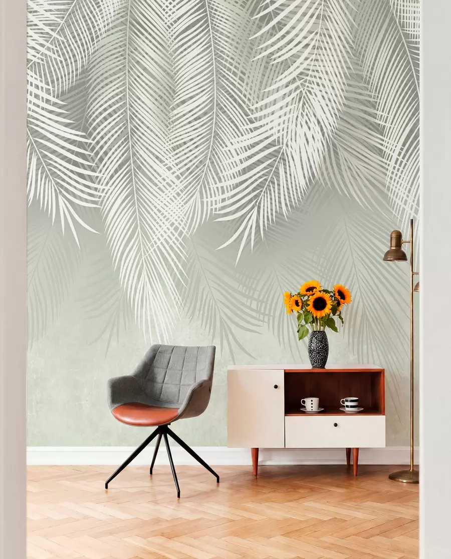 Fotobehang Lichte palmbladersluier u74489