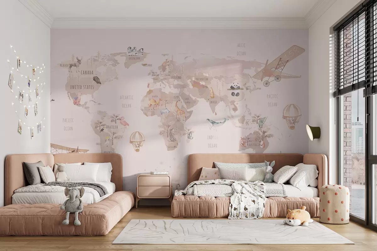 Fotobehang Fairytale -kaart van de wereld u74508