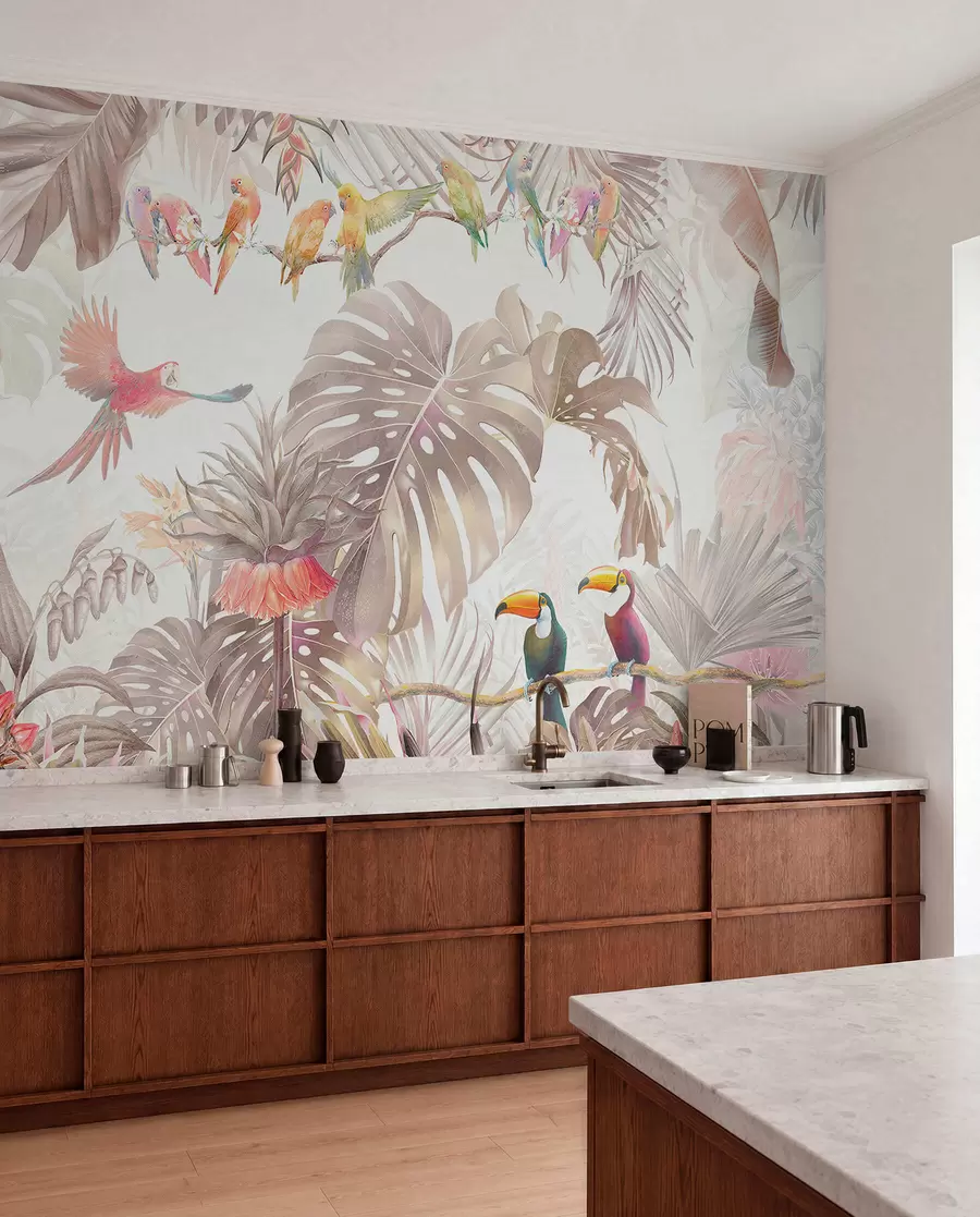 Fotobehang Heldere vogels en papegaaien in de tropen u74490