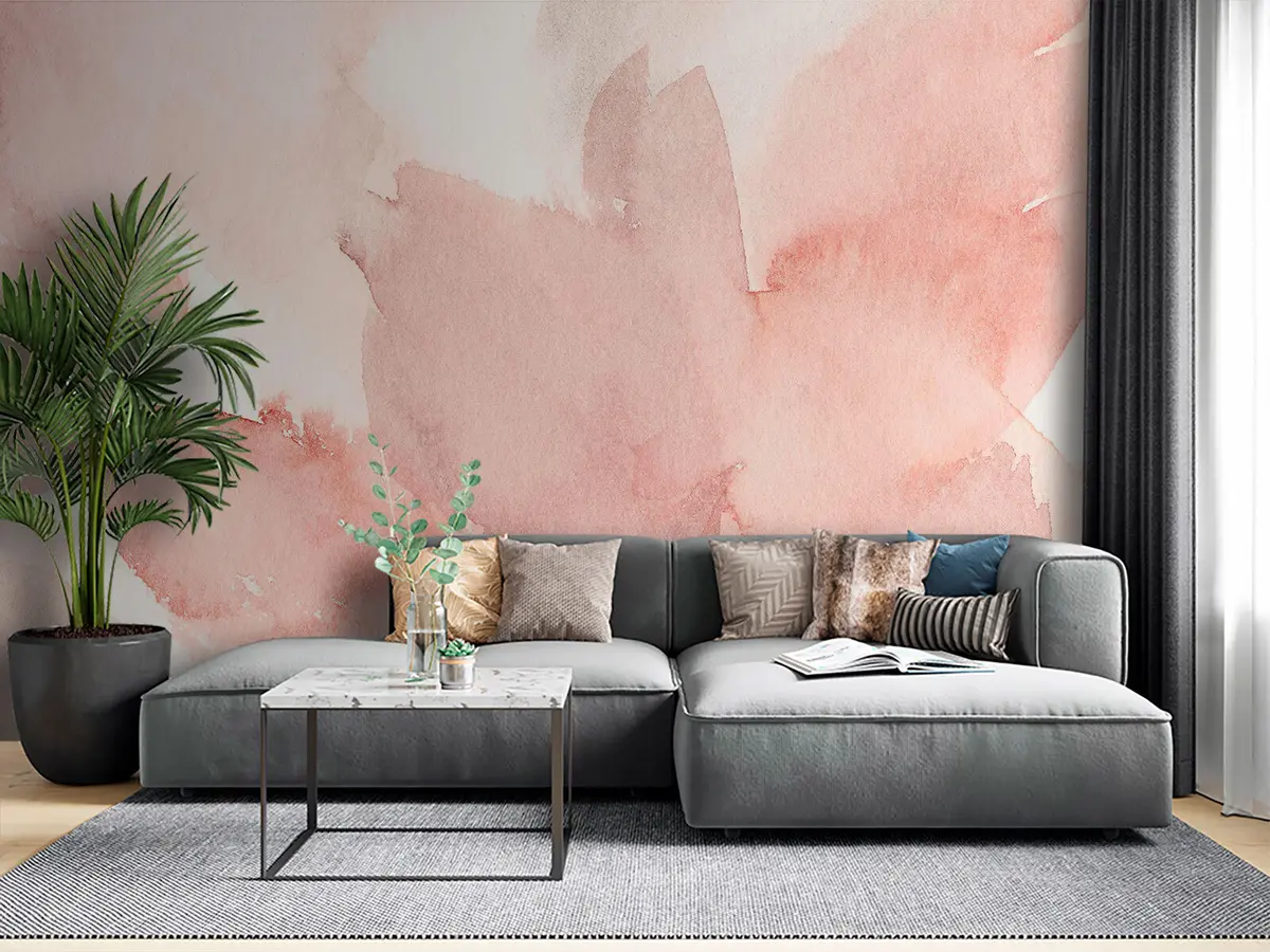 Fotobehang Aquarel achtergrond roze u74872