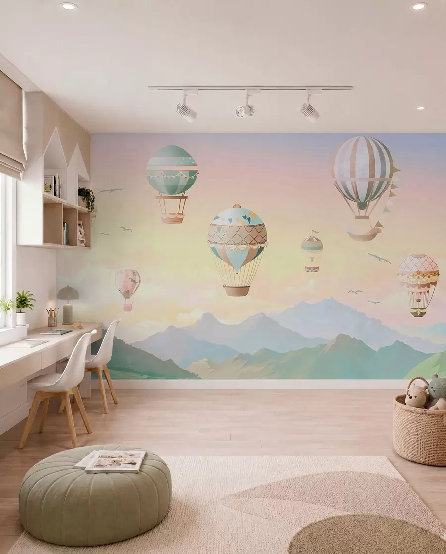 Fotobehang Ballonnen boven de vallei u94137