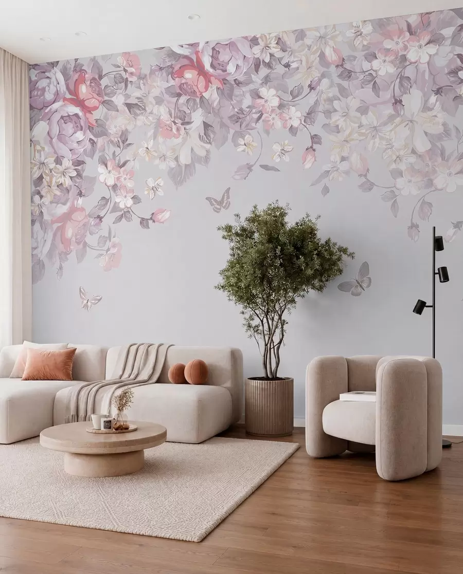 Fotobehang Lila bloemenboog u94295