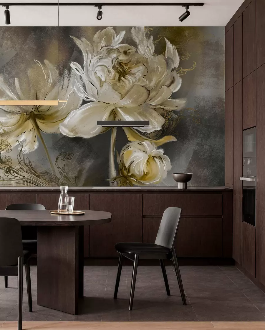 Fotobehang Vintage bloemen op een textuurachtergrond u78738