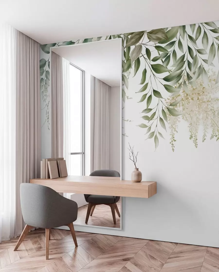 Fotobehang Bloemenframe met aquarelgroenten u94197