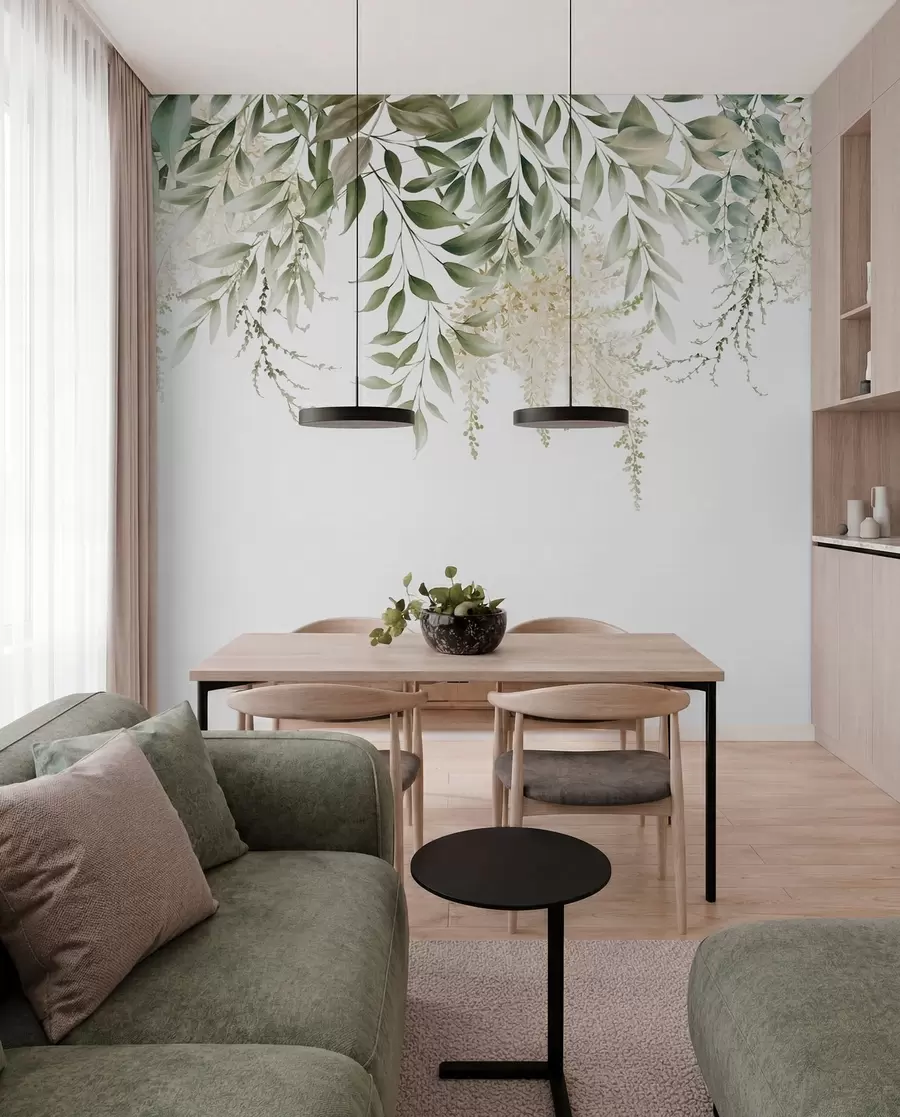 Fotobehang Bloemenframe met aquarelgroenten u94197