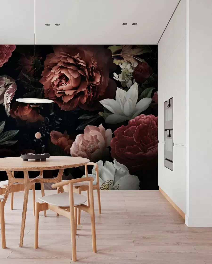 Fotobehang Rozenontwerp met waterverfeffect u94330